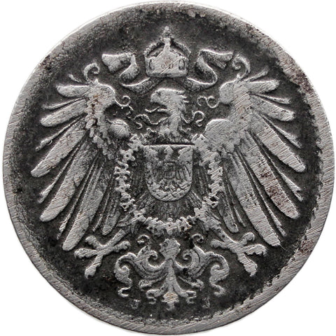 1917 5 Pfennig Germany Coin Wilhelm II