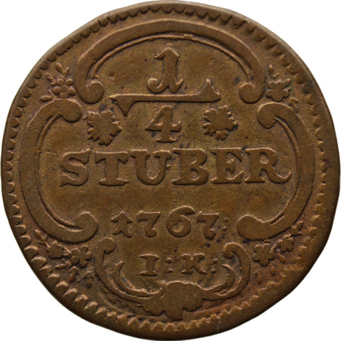 1767 1/4 Stüber Cologne Germany Coin Maximilian Friedrich von Königseck