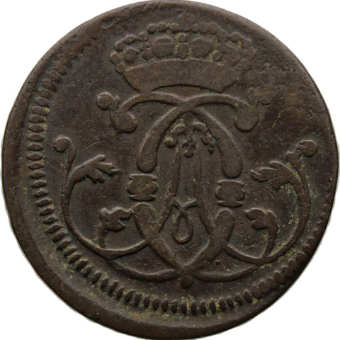 1747 1/4 Stüber Cologne Germany Coin Clemens August Error struck with V in STUBER