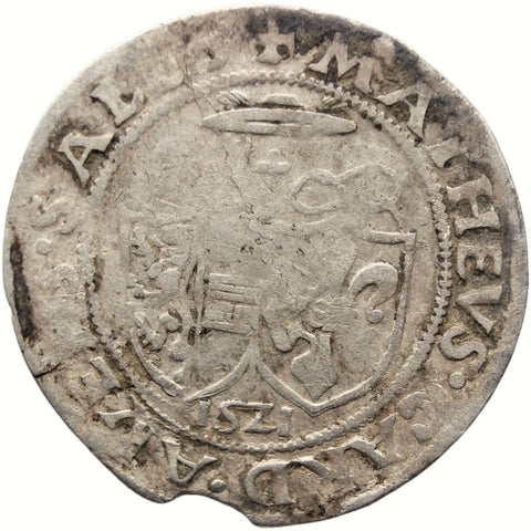 1521 4 Kreuzer- Batzen Bishopric of Salzburg Austria Coin Matthäus Lang von Wellenburg