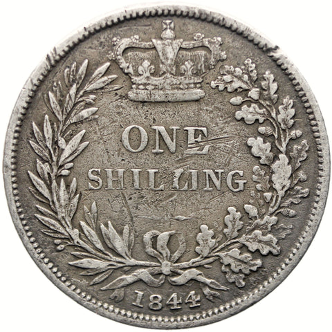 1844 Shilling Victoria Coin Silver UK