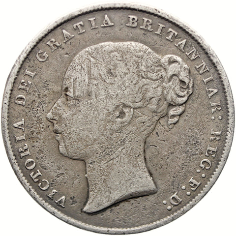 1844 Shilling Victoria Coin Silver UK