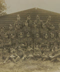 British Army Soldiers Group outside Barrack Photography WW1 Era Military