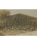 British Army Soldiers Group outside Barrack Photography WW1 Era Military