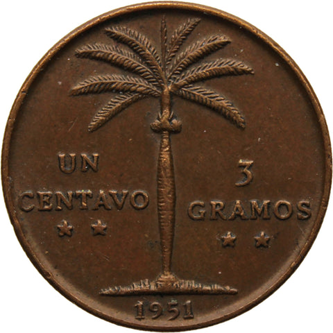 1951 1 Centavos Dominican Republic Coin