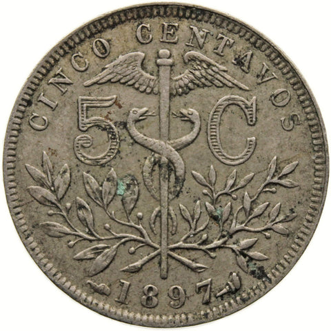 1897 5 Centavos Bolivia Coin