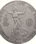 1908 5 Corona Austria Habsburg Coin Franz Joseph I Reign Silver