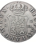 1807 MFA 2 Reales Spain Coin Charles IV Silver Madrid Mint