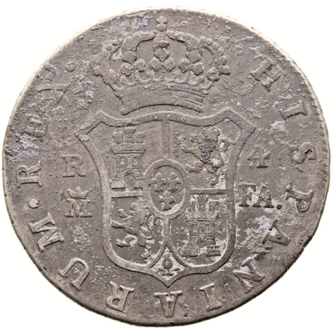 1804 MFA 4 Reales Spain Coin Charles IV Silver Madrid Mint